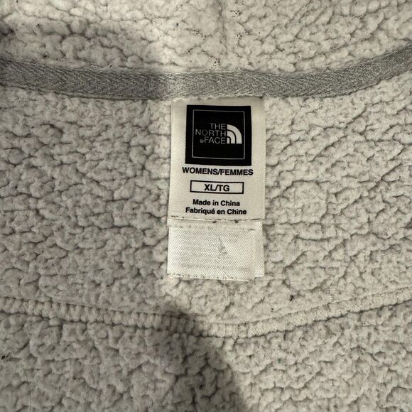 The North Face Hoodie Womens XL Gray Sherpa Lined Full Zip Fleece Sweatshirt - Picture 6 of 8